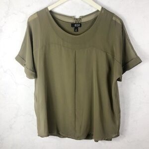 [a.n.a] Olive Green Lace Up Top